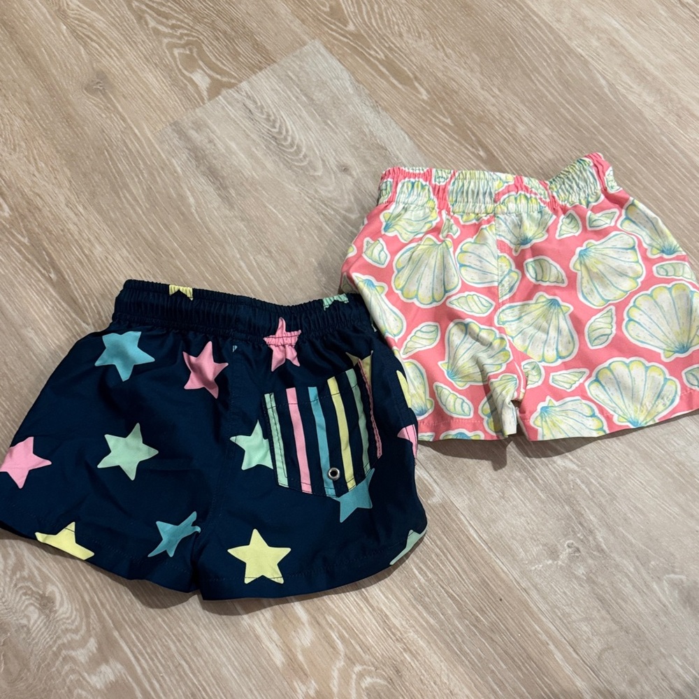 Kids Star and Shell Pattern Swim Trunks - Picture 2 of 2